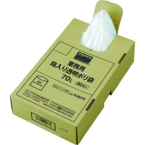 TRUSCO まとめ買い 業務用ポリ袋 透明・箱入 0.15×70L (30枚入) XU0070
