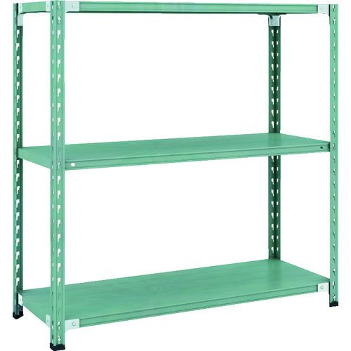 (直送品)TRUSCO CB型セミボルトレス軽量棚 1200X450XH1200 3段 グリーン C...