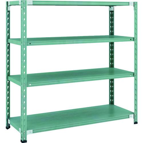 (直送品)TRUSCO CB型セミボルトレス軽量棚 1200X450XH1200 4段 グリーン C...