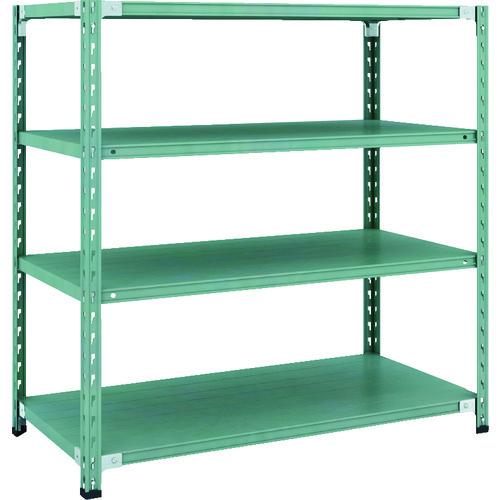 (直送品)TRUSCO CB型セミボルトレス軽量棚 1200X600XH1200 4段 グリーン C...