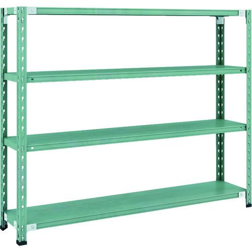 (直送品)TRUSCO CB型セミボルトレス軽量棚 1500X300XH1200 4段 グリーン C...