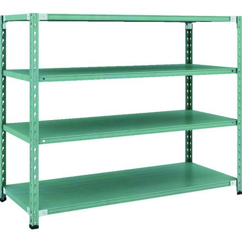 (直送品)TRUSCO CB型セミボルトレス軽量棚 1500X600XH1200 4段 グリーン C...