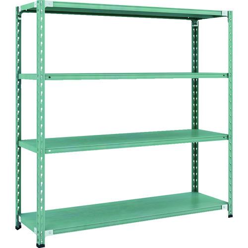(直送品)TRUSCO CB型セミボルトレス軽量棚 1500X450XH1500 4段 グリーン C...