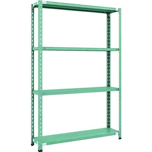 (直送品)TRUSCO CB型セミボルトレス軽量棚 1200X300XH1800 4段 グリーン C...