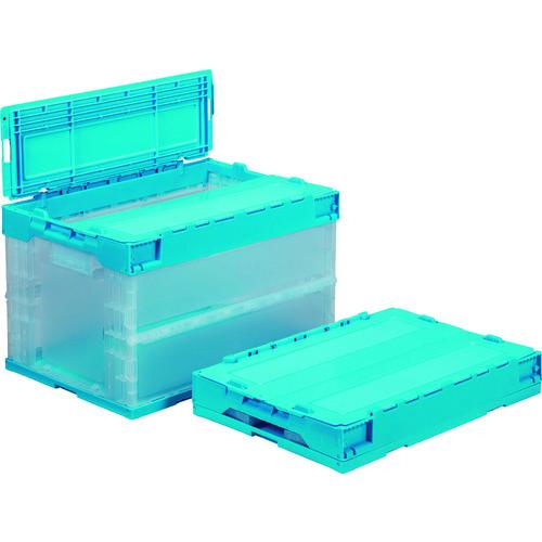 サンコー フタ一体型折りたたみコンテナー 559860 サンクレットオリコンL51B-L透明ライトブ...