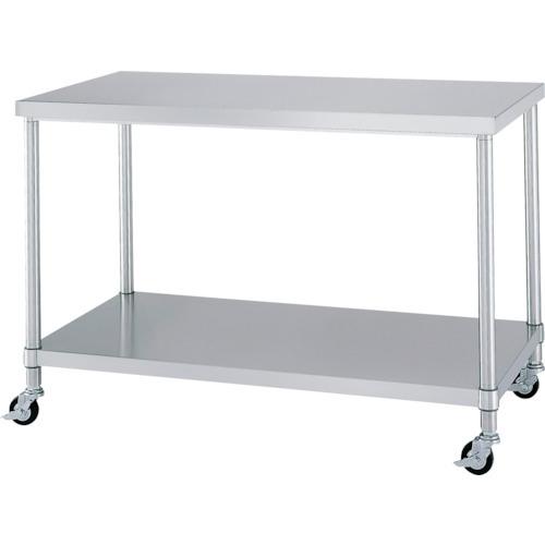 (直送品)シンコー ステンレス作業台ベタ棚キャスター付 間口750×奥行600×高さ800 WBC-...