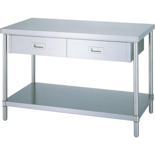 (直送品)シンコー ステンレス作業台片面引出付ベタ棚 間口900×奥行450×高さ800 WDBN-...