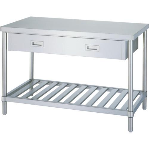 (直送品)シンコー ステンレス作業台片面引出付スノコ棚 間口1800×奥行900×高さ800 WDS...