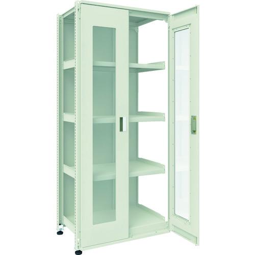 (個別送料2000円)(直送品)TRUSCO M3型ユニット中量棚 両開きアクリル扉・背パネル付 H...