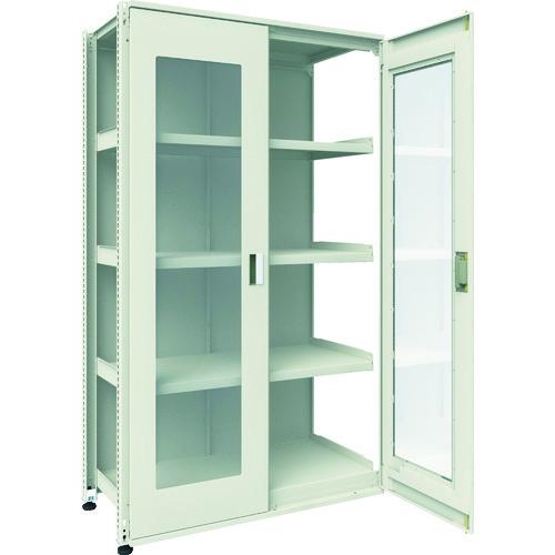 (個別送料2000円)(直送品)TRUSCO M3型ユニット中量棚 両開きアクリル扉・背パネル付 H...