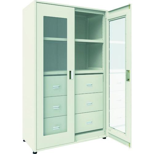 (個別送料2000円)(直送品)TRUSCO M3型ユニット中量棚 両開きアクリル扉・背・側パネル付...