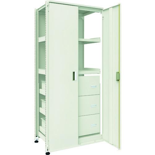 (個別送料2000円)(直送品)TRUSCO M3型ユニット中量棚 両開き扉・背パネル付 H2100...