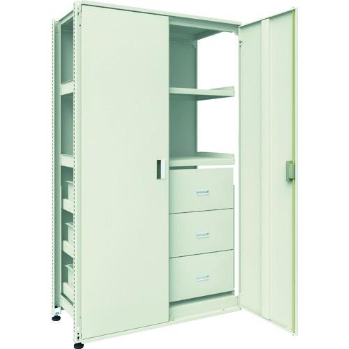 (個別送料2000円)(直送品)TRUSCO M3型ユニット中量棚 両開き扉・背パネル付 H2100...