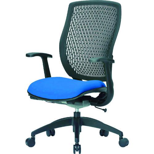 (送料別途)(直送品)アイコ 事務用回転イス(ハイバック肘付き) 座面ブルー 背面ブラック MA-1...