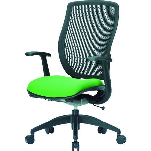 (送料別途)(直送品)アイコ 事務用回転イス(ハイバック肘付き) 座面グリーン 背面ブラック MA-...