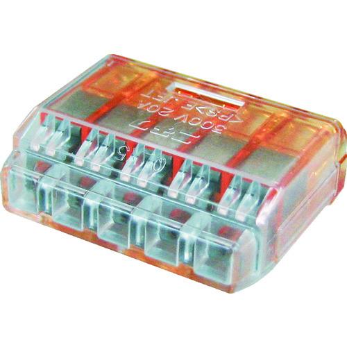 ニチフ クイックロック 差込形電線コネクタ 極数5 橙透明 50個入 QLX 5