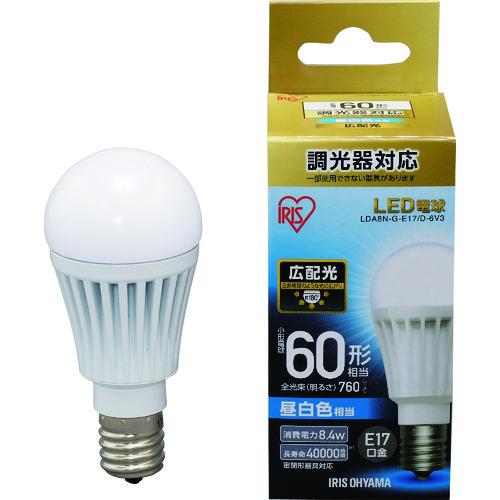 IRIS 567985 LED電球 E17広配光タイプ 調光器対応 60形相当 昼白色 LDA8N-...