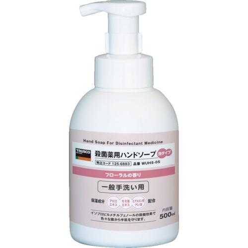 TRUSCO 殺菌薬用ハンドソープ 泡タイプ ボトル0.5L WUHS-05