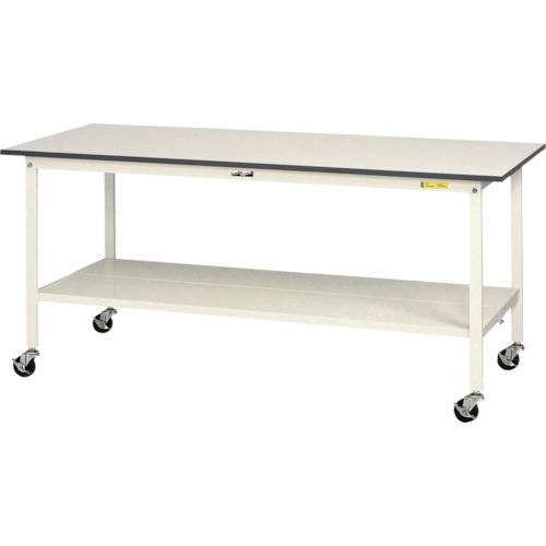 (送料別途)(直送品)ヤマテック ワークテーブル150シリーズ 移動式 全面棚板付 W1500×D9...