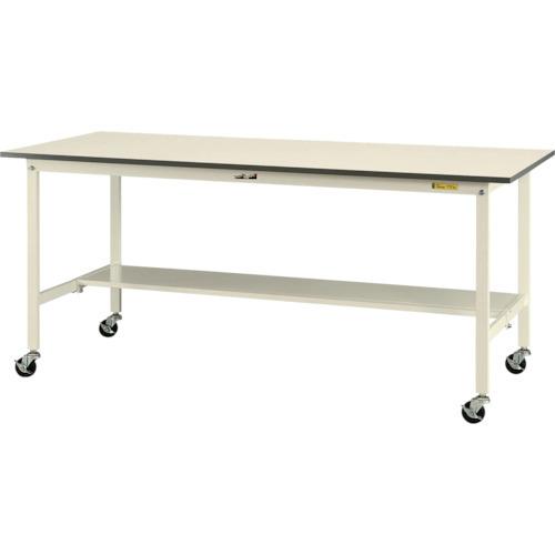 (送料別途)(直送品)ヤマテック ワークテーブル150シリーズ 移動式 半面棚板付 W1500×D9...
