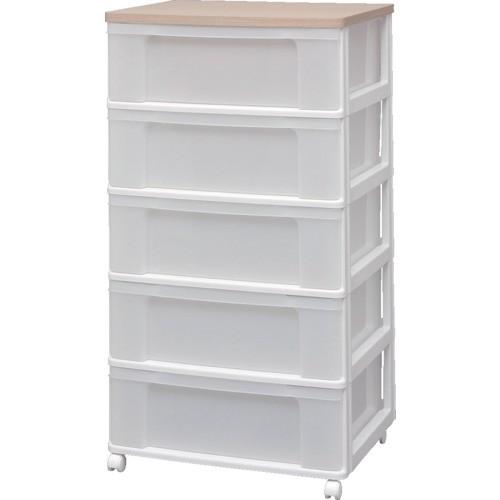 (直送品)IRIS 226133 ウッドトップチェスト ホワイト/フレンチオーク W655P-WF