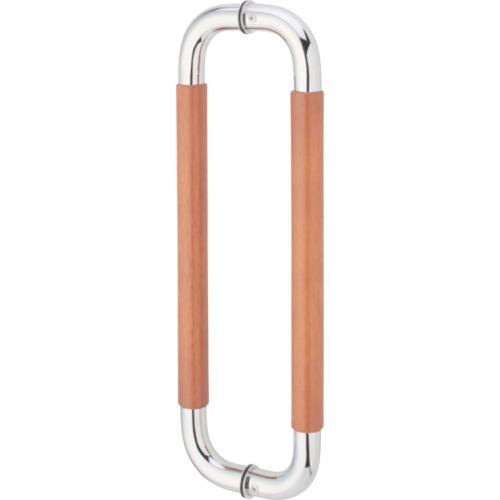 MK ナチュラルO型ハンドル 30ΦX450mm 鏡面クローム ミディアムオーク W-5000-45...