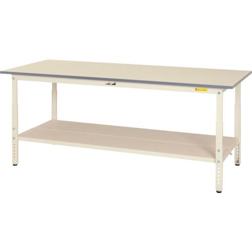 (送料別途)(直送品)ヤマテック ワークテーブル150 高さ調整タイプ全面棚板付 W1500×D90...