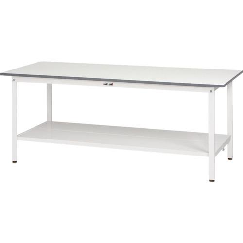 (送料別途)(直送品)ヤマテック ワークテーブル150シリーズ 固定式 全面棚板付 W1200×D7...