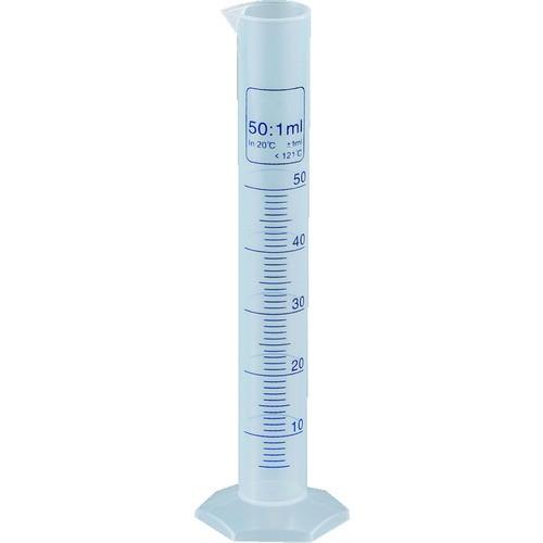 TRUSCO メスシリンダー 50ml 青目盛付 PP製 MS50