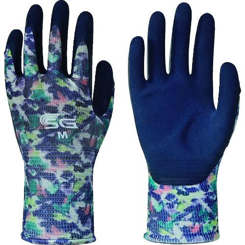トワロン 天然ゴム背抜き手袋 SG-R102 ぼかし柄ブルー M  SG-R102-M