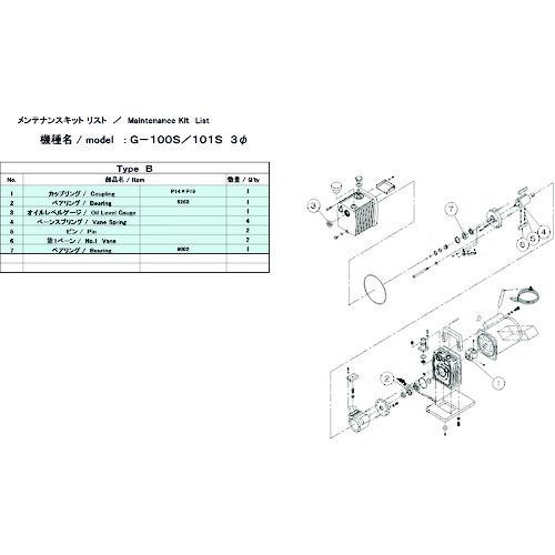 ULVAC G-100S 3Φ/101S用メンテナンスキットB G-101S MAINTENANCE...