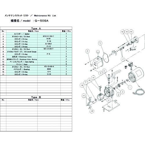 ULVAC G-50SA用メンテナンスキット G-50SA MAINTENANCEKIT