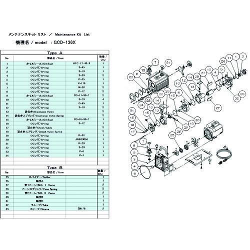 ULVAC GCD-136X用メンテナンスキットB GCD-136X MAINTENANCEKIT ...