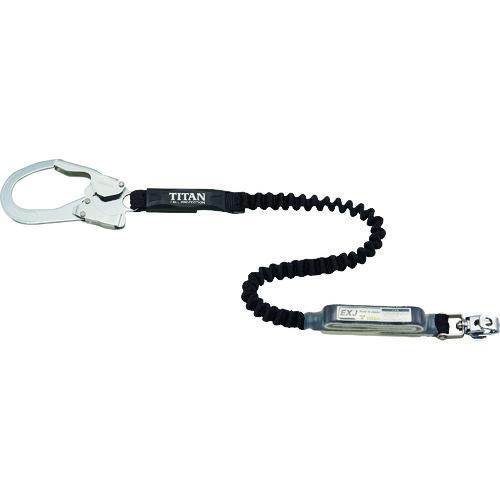 タイタン EXJ伸縮ストラップ式 タイプ1ランヤード ブラック シングル (墜落制止用器具) HL-...