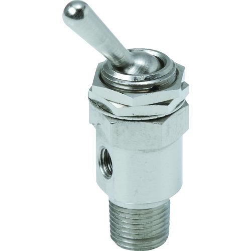 TRUSCO 3方向小型切替バルブ 3ポート M5 トグルレバータイプ TSV-31T-M5