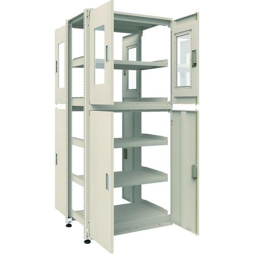 (個別送料2000円)(直送品)TRUSCO M3型ユニット中量棚 両面タイプ 上部アクリル 4枚扉...