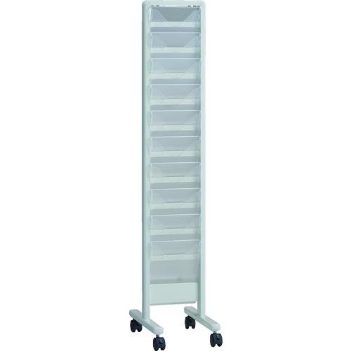 (送料別途)(直送品)TRUSCO パンフレットスタンド A4サイズ対応 垂直1列10段 ホワイト ...