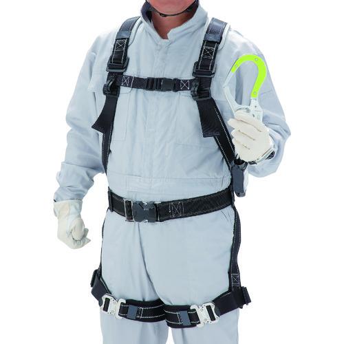 トーヨーセフティ フルハーネス型 巻取式(小型)タイプ1 シングルランヤード(黄色樹脂蛍光プレートフ...