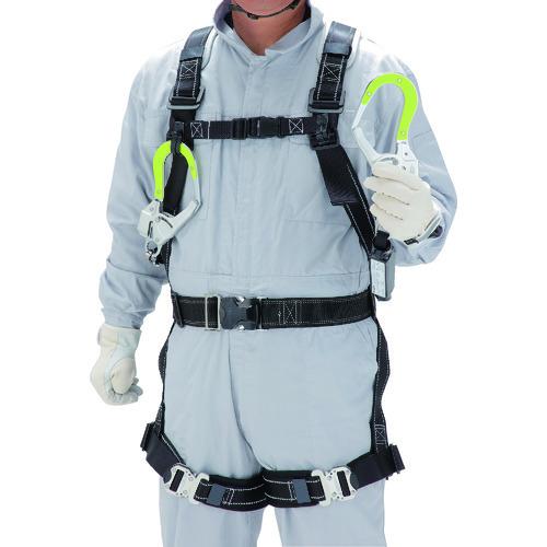 トーヨーセフティ フルハーネス型 巻取式(小型)タイプ1 ダブルランヤード(黄色樹脂蛍光プレートフッ...