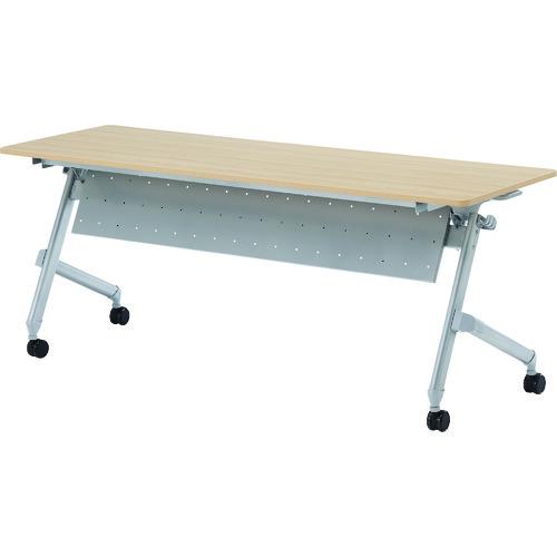 (送料別途)(直送品)TRUSCO 折りたたみ会議テーブル パネル付 1800X450 天板ダークウ...