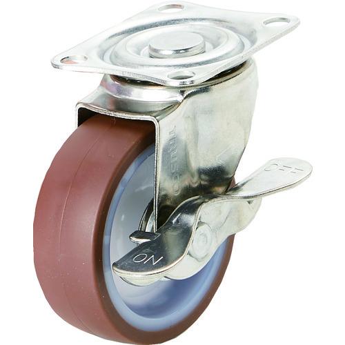 TRUSCO キャスター TYSシリ-ズ オールステンレス 自在SP付 ウレタン Φ75 TYSUB...