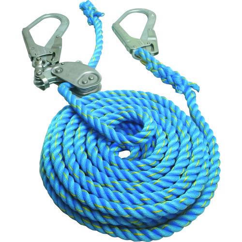 まつうら 青色ニューテトロン水平親綱 16mmΦ×10m 両端フック、片側緊張器付 NEW-TETO...