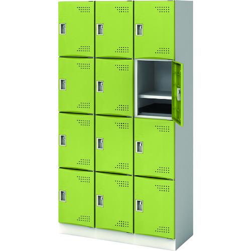 (送料別途)(直送品)アイリスチトセ スクールロッカー 3列4段 12人用 M扉 グリーン JTSL...
