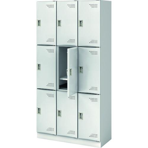 (送料別途)(直送品)アイリスチトセ スクールロッカー 3列3段 9人用 L扉 ライトグレー JTS...