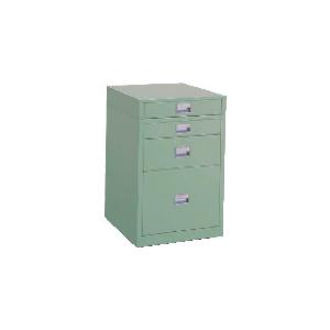 (直送品)TRUSCO 作業台用サイドキャビネット 4段 グリーン UDC-111-01