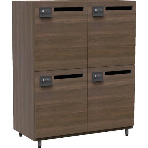 (送料別途)(直送品)TRUSCO 木製パーソナルロッカー 2列2段 4人用 ウォールナット WPL...