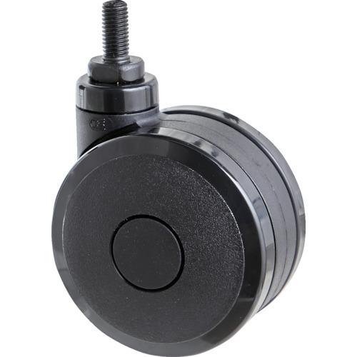TRUSCO ねじ込み双輪キャスター エラストマ-車輪 自在 Φ75 M10 ブラック TDGG75...