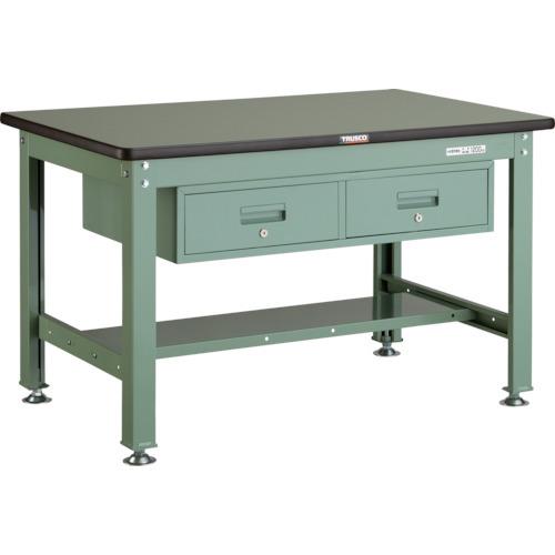 (直送品)TRUSCO RHW型作業台 1200X750XH740 2列引出付 緑 RHW-1200...