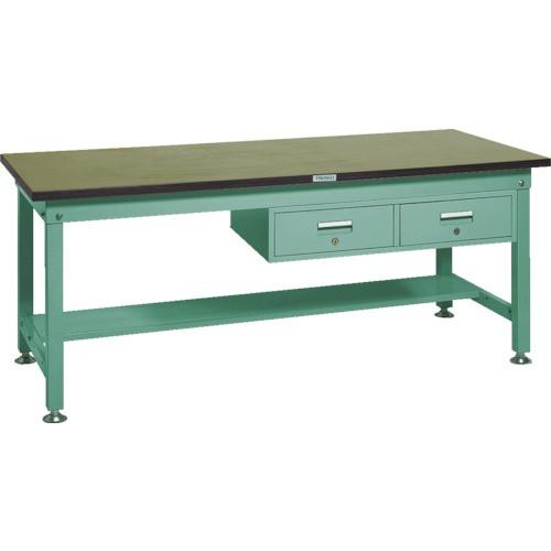(直送品)TRUSCO RHW型作業台 1800X750XH740 2列引出付 緑 RHW-1800...