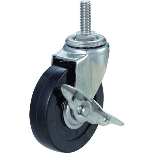 TRUSCO ねじ込み導電性ゴムキャスター ステン金具 自在S付 Φ100 TYSST-100RHE...